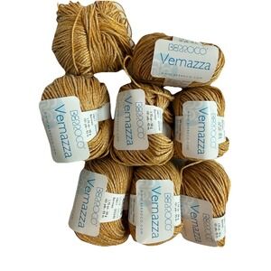 Lot 8 Berroco Vernazza Yarn Bermeo 10611 50% Viscose Linen Cotton  Italy Yellow